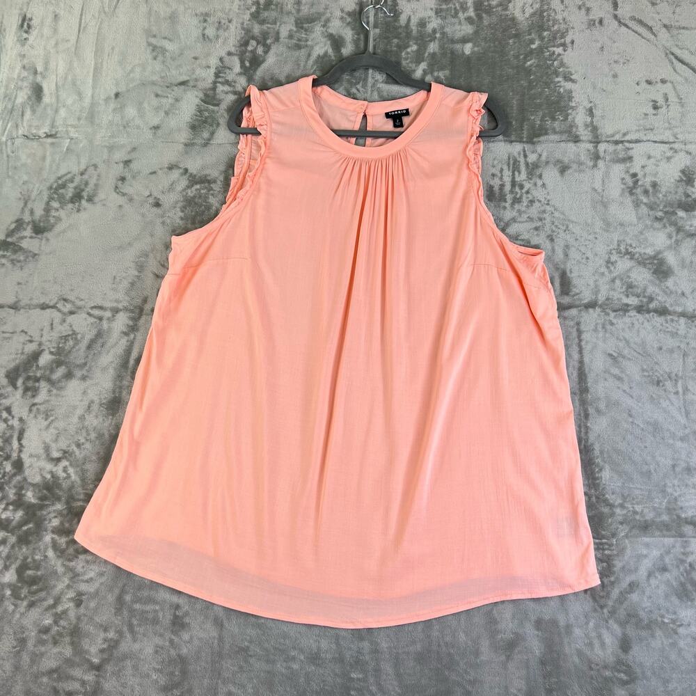 Torrid Sleeveless High Neck Top Keyhole Closure Lightweight Peach Womens Size 2